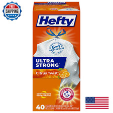 Hefty Ultra Strong 13 GAL Tall Kitchen Trash Bags Citrus Twist 40 CT