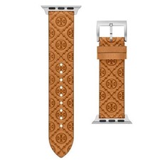 Tory Burch Apple Watch Band TBS0084 Brown Leather Strap 38mm 40mm 41mm Genuine