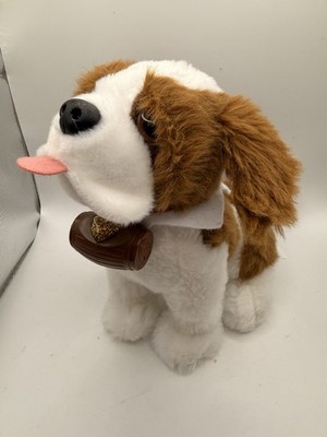 Elf Pets Saint Bernard  7  Tall Plush Dog W/Barrel A St Bernard Tradition