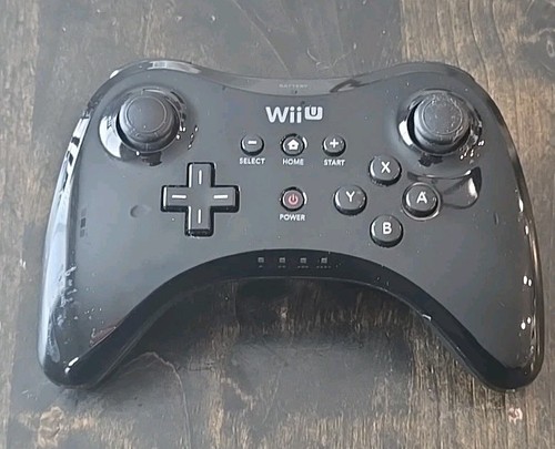 Nintendo Wii U Wireless Pro Controller Black WUP-005 Tested Works READ OEM