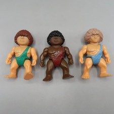 1987 Playskool Definitely Dinosaurs CAVEMAN Lot of 3 80s Toy 3.5 inch tall