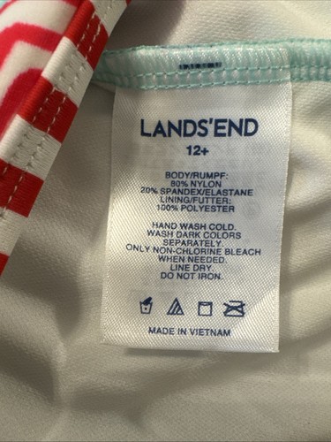 Lands End Girls Swimsuit Size 12 One-Piece - Picture 3 of 3