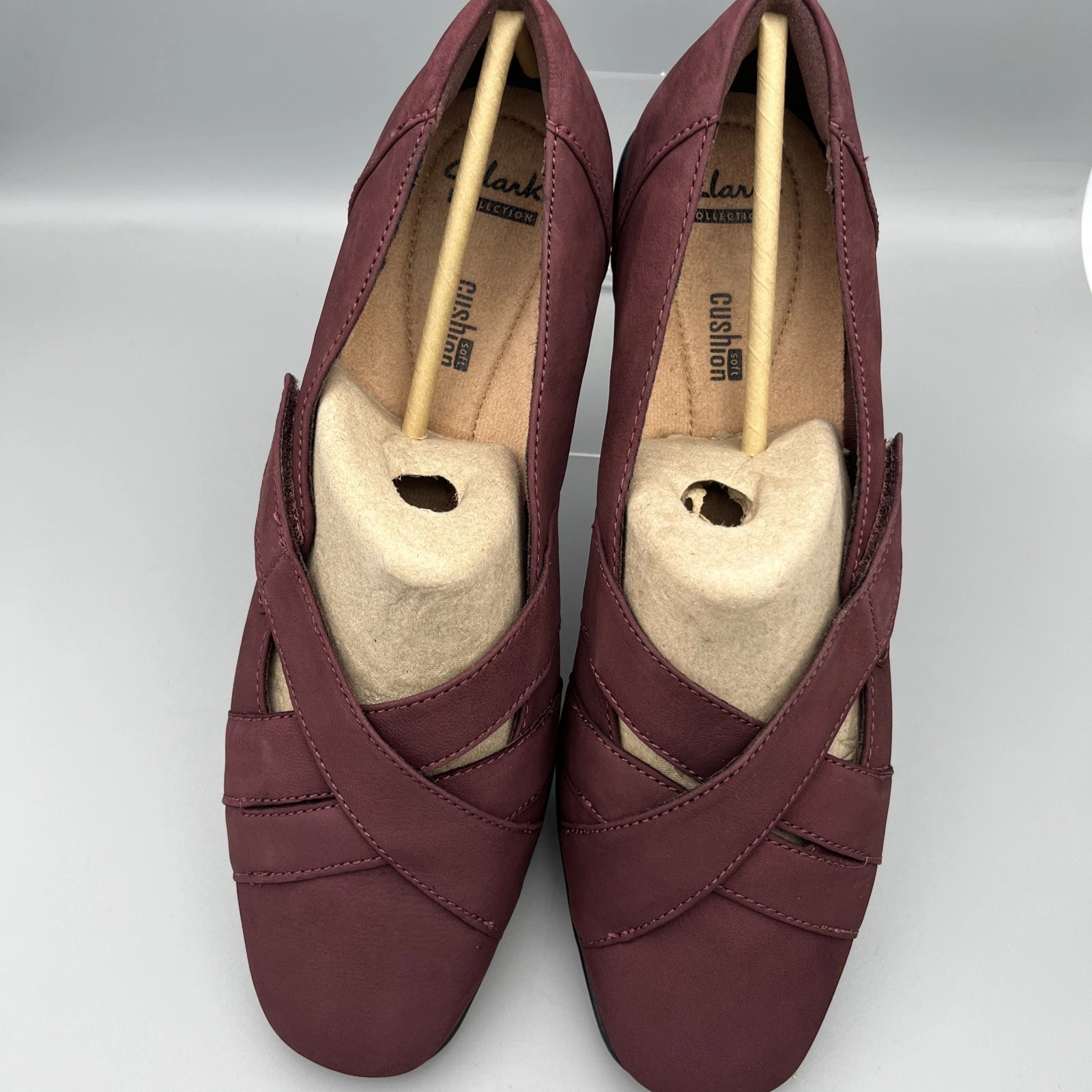 Scarpa Clarks donna Hayden opale slide on casual comoda bordeaux taglia donna 11 nuova con scatola