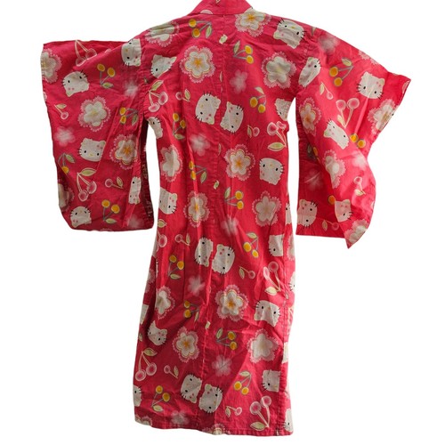 Hello Kitty Sanrio Smiles 2002 Kimono Pink Child Size 100 Japan Cotton Vintage - Picture 3 of 10