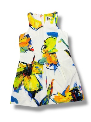 Milly Minis Girls Dress Size 5 Floral Watercolor Summer Colorful Vacation USA