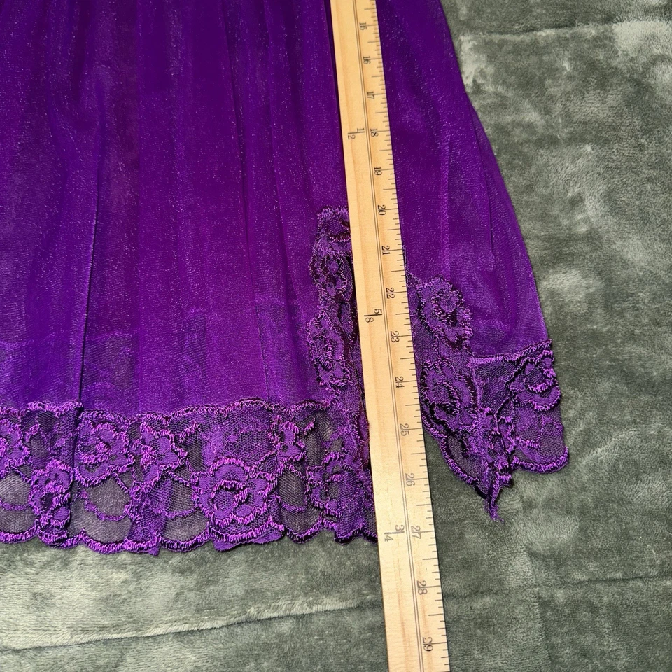 Vestido sin mangas Fredericks of Hollywood Chemise púrpura transparente lencería para mujer talla S Foto 4 de 4
