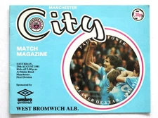 MANCHESTER CITY v WEST BROMWICH ALBION DIVISION 1 1981/82 29/8/1981
