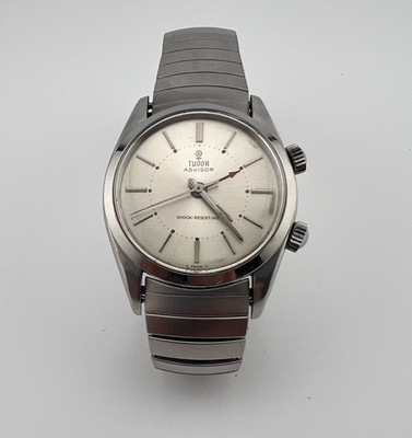 1966 TUDOR Advisor Small Rose Alarm Watch, Tudor Signed Mvt, 7926 SS Case-Runs!