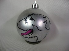NEW HANDPAINTED IRISH WOLFHOUND FACE UNBREAKABLE CHRISTMAS ORNAMENT 2 1/2"