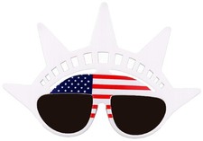 4th of July Glasses, Patriotic Crown Glasses, Flag Novelty Glasses, Fourth of...