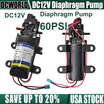 #ad DC12V 2.5A 60PSI High Pressure Water Pump Electrical Mini Diaphragm Booster Pump $18.99