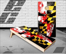 Maryland Flag Skull Cornhole Boards Bean Bag Toss Game