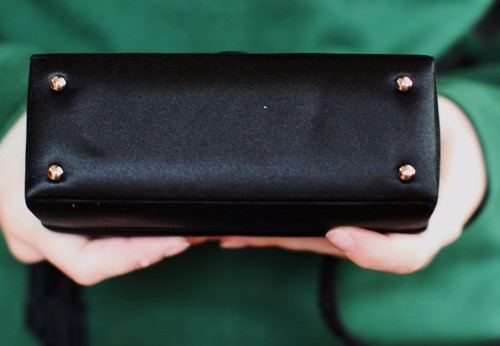 Judith Leiber 007 SPY GEAR RICH BLACK SATIN FORMAL Clutch SHOULDER Bag Purse - Picture 4 of 11