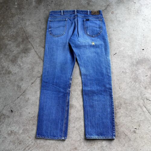 VINTAGE Lee Riders 60s 70s Straight Leg Talon Men's Jeans Sz 36x30 Embroidered - Picture 10 of 15