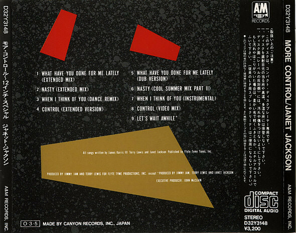 JANET JACKSON More Control The Remixes CD JAPAN 1987 Michael D32Y