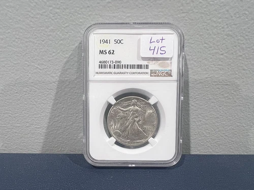 1941 50c Walking Liberty Half Dollar NGC MS62 Brown Label