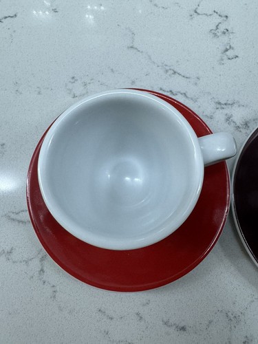 Bodum Espresso Cup And Saucer Set Of 2 Polkadots, Red And Brown Cups.  - Picture 5 of 5