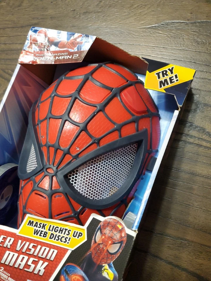 Máscara The Amazing Spiderman 2 Spider Vision 2014 Usada en Excelente Condición Marvel Avengers Juegos con disfraces Foto 2 de 4