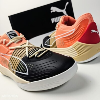 Puma US 14 Men's Black Peach Tan Red White Basketball Fusion Nitro 195514 10 NIB