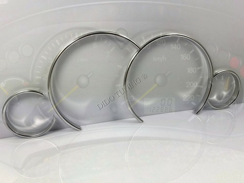 For Ford Focus Mk1 1998-2004 Polished Aluminium Trim Rings Instrument Cluster x4 - Picture 2 of 4