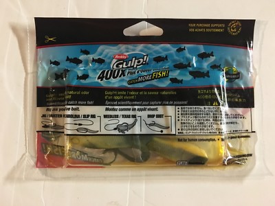 Berkley Gulp Double Tail Minnow Grub Emerald Shiner Fishing Bait, Multi, 4''/10cm