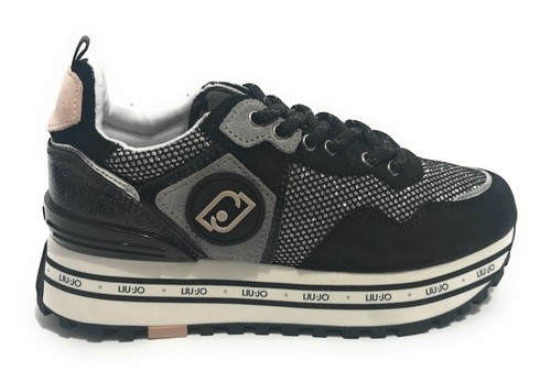Scarpe sneaker Liu-Jo Maxi Wonder suede/ glitter black donna DS22LJ04  BA2051PX22 | eBay