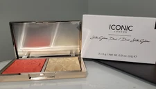 Iconic London Silk Glow Duo Sheer Blush & Highlighter CORAL GLOW New In Box