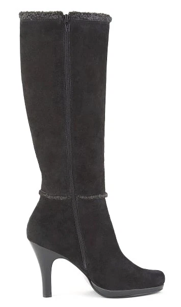 Новый ALFANI женщин колена черный замшевый высокий каблук молнии платье загрузки обуви Sz 10 M  - Изображение 2 из 3