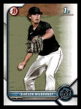 Karson Milbrandt 2022 Bowman Draft 1st #BD-87 Miami Marlins Mint