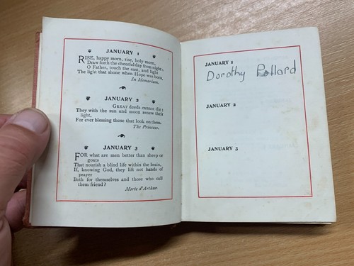 C1938 "LIBRO DE CUMPLEAÑOS DE TENNYSON" PEQUEÑO LIBRO VINTAGE EN TAPA DURA (P2) - Imagen 6 de 15