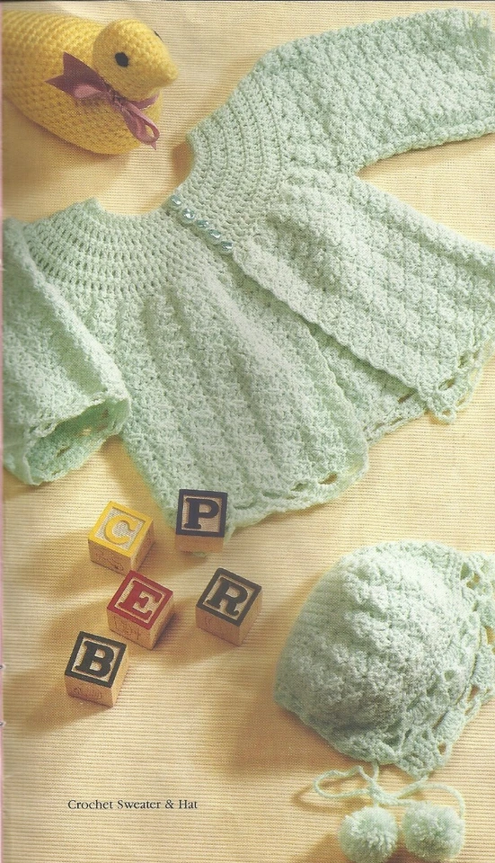 KNITTING & CROCHET FROM SIMPLICITY BABY LAYETTE BOOKLET #04-88 ©1989 - Image 3 of 4