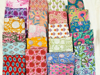 Wholesale Mix Lot of Recycled Old Vintage Cotton Remnants, Cotton Sari Scraps