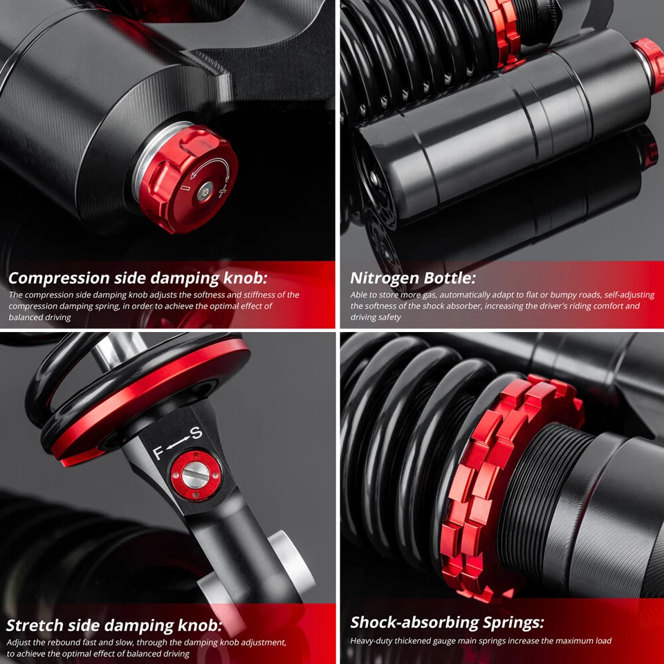 Par de amortiguadores de ajuste de rebote delantero etapa 5 para Yamaha YFZ 450R YFZ450 Foto 3 de 4