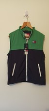 Image of Mens Tommy Hilfiger Jeans Navy Blue/Green Gilet Size XS Fits Small - RRP £100
