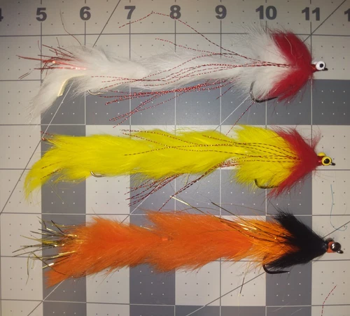 2/0 Double Articulated Big Bite Pike Bunny Fly Assorted Colors.Gamakatsu B10s