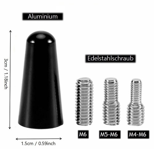 Antenna Ariel Albero Corto 3cm Nera Auto Pungiglione Ape Stubby Universale NUOVO - Foto 2 di 8