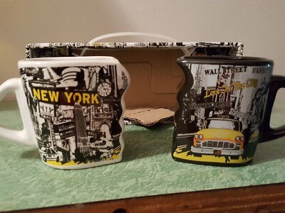 NYC Souvenir Nesting Cups Memoriez Are Forever in Carry Box Yellow Cab