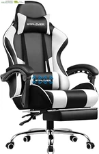 GTPLAYER Gaming Chair, Computer Chair with Footrest and Lumbar Support, Height A