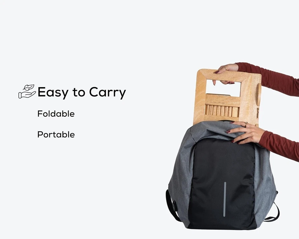 Elevador ergonómico de madera con soporte para computadora portátil para silla de mesa de escritorio de oficina en casa | 14”-17” pulgadas Foto 4 de 4