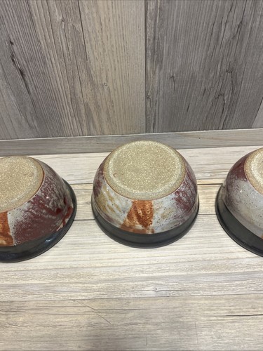 Set of 3 Stoneware Cereal / Chili/ Soup Bowls 5 Inch Diameter - Picture 9 of 13