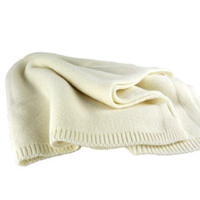 Modern Baby Soft Knit Afghan Crib Baby Blanket Pastel Yellow Solid Color 29"x32"