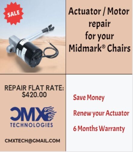 016-0358-00 Actuator/Motor REPAIR for Midmark®  Chairs ( Base, Tilt, Foot, Back) - 第 1/6 張圖片