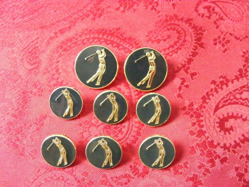 HOLLAND & SHERRY LONDON ENGLAND MASTER GOLFER BLAZER BUTTON SET  2-20MM / 6-15MM - Picture 11 of 18