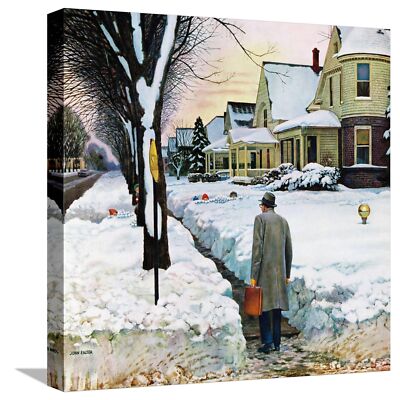 ART.COM Canvas Wall Art Prints Snowy Ambush, January 24, 1959 by John Falter,...
