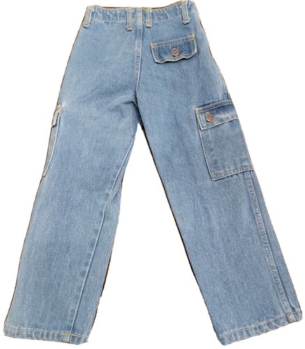 NWOT Vintage BOY LONDON Children's 5 Logo Button Cargo Jeans Blue - Picture 4 of 5