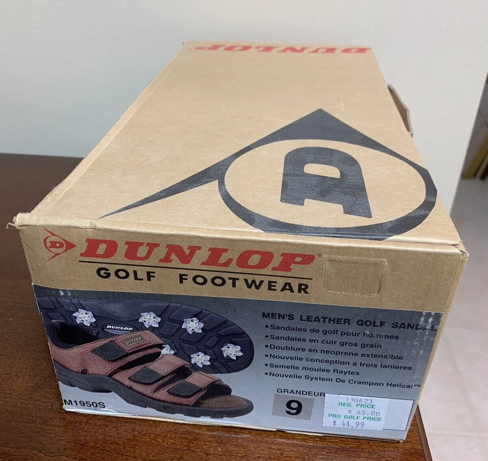 Sandalias de golf Dunlop de cuero para hombre M1950S para hombre talla 9 picos suaves no incluidos Foto 2 de 4