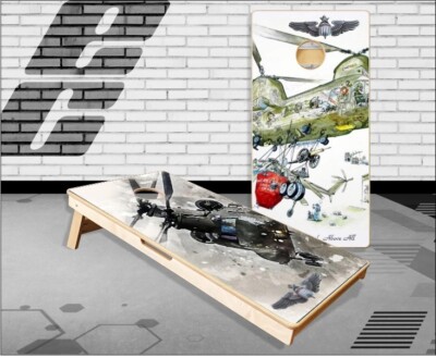 Chinook Helicopter Cornhole Boards Bean Bag Toss Game