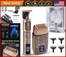 Electric Foil Shaver Beard Trimmer Kit, Cordless Bald Head Razor, Men's Grooming