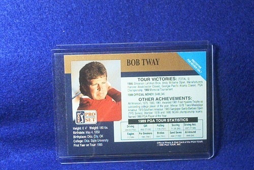 1990 PRO SET PROSET BOB TWAY PROMO PROTOTYPE FOR REVIEW ONLY GOLF CARD NO # - Picture 5 of 5