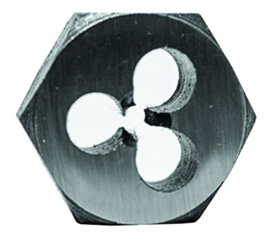 Century Drill & Tool 96106 Coarse Hexagon Die – 12-24 NC Threads, 1" Across Flats, Heat Treated For Hand Cutting